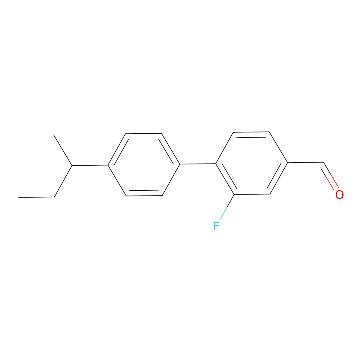 2-Fluoro-4'-(1-methylpropyl)[1,1'-biphenyl]-4-carboxaldehyde molecular structure, CAS 1504332-22-2
