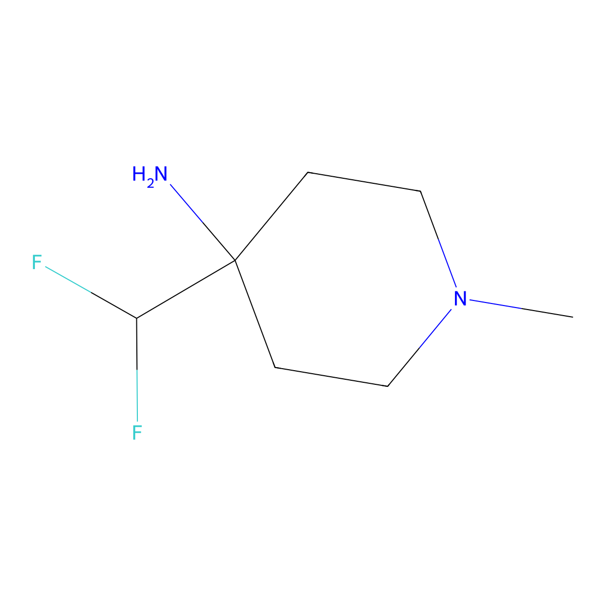 4-(Difluoromethyl)-1-methylpiperidin-4-amine molecular structure, CAS 1504337-82-9