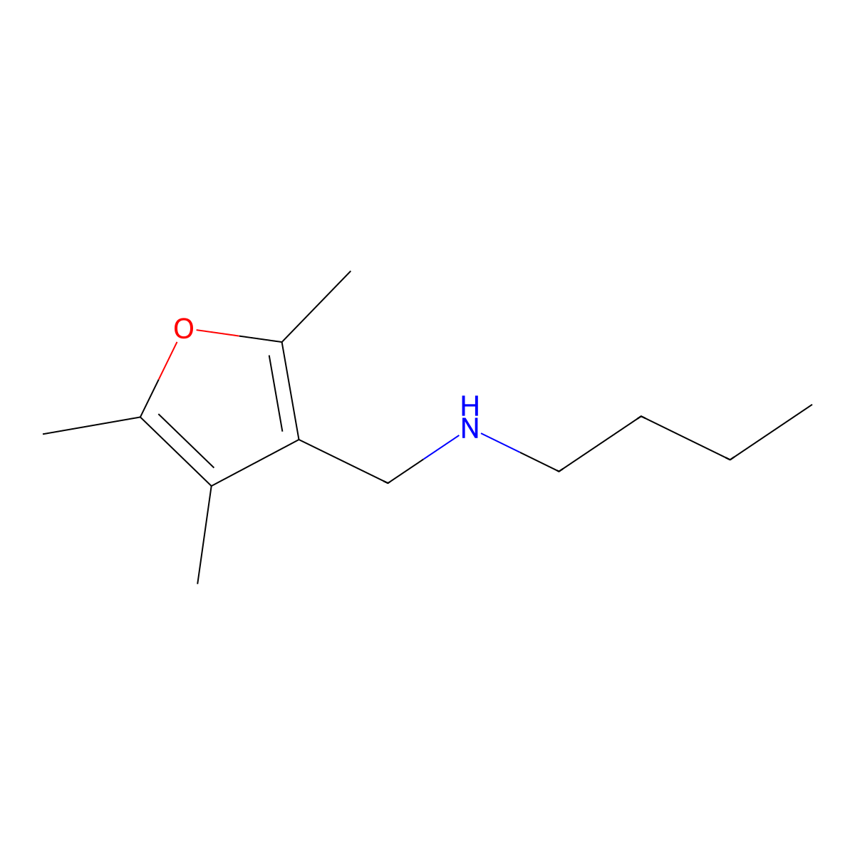 Butyl[(trimethylfuran-3-yl)methyl]amine molecular structure, CAS 1504342-33-9