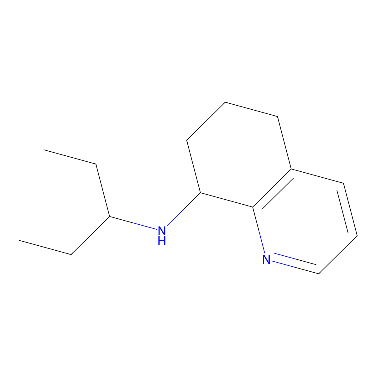 N-(pentan-3-yl)-5,6,7,8-tetrahydroquinolin-8-amine molecular structure, CAS 1504345-25-8
