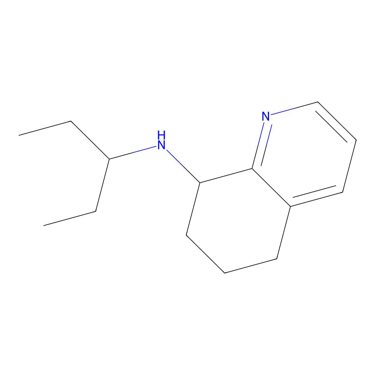 N-(pentan-3-yl)-5,6,7,8-tetrahydroquinolin-8-amine molecular structure, CAS 1504345-25-8