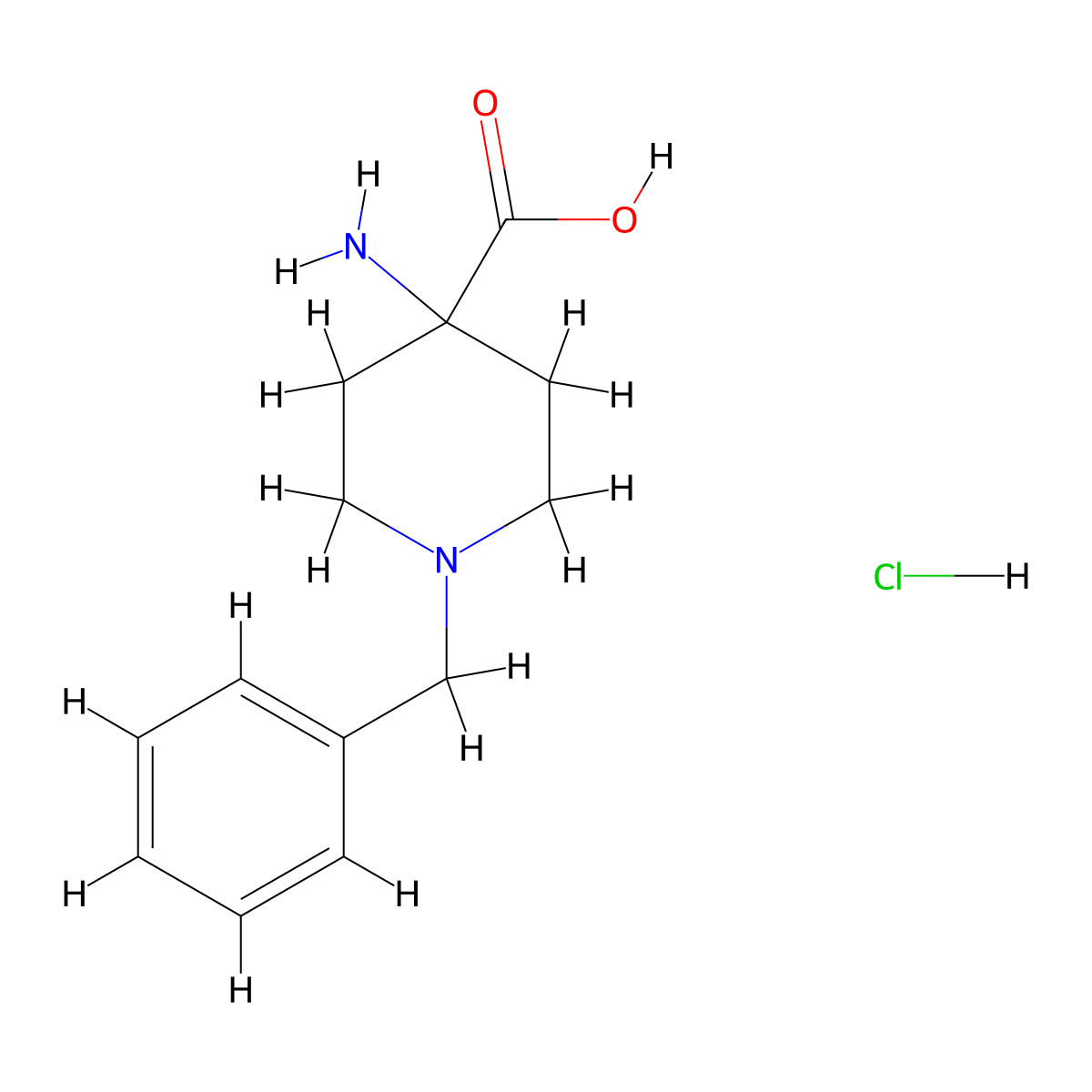 4-Amino-1-benzylpiperidine-4-carboxylic acid hydrochloride molecular structure, CAS 150435-80-6