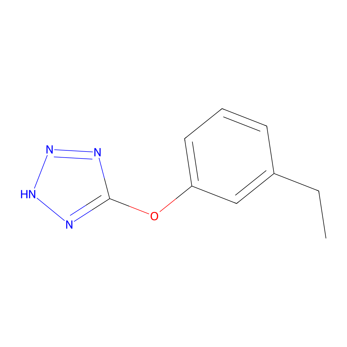 3-ethylphenyl 1H-1,2,3,4-tetraazol-5-yl ether molecular structure, CAS 150436-25-2