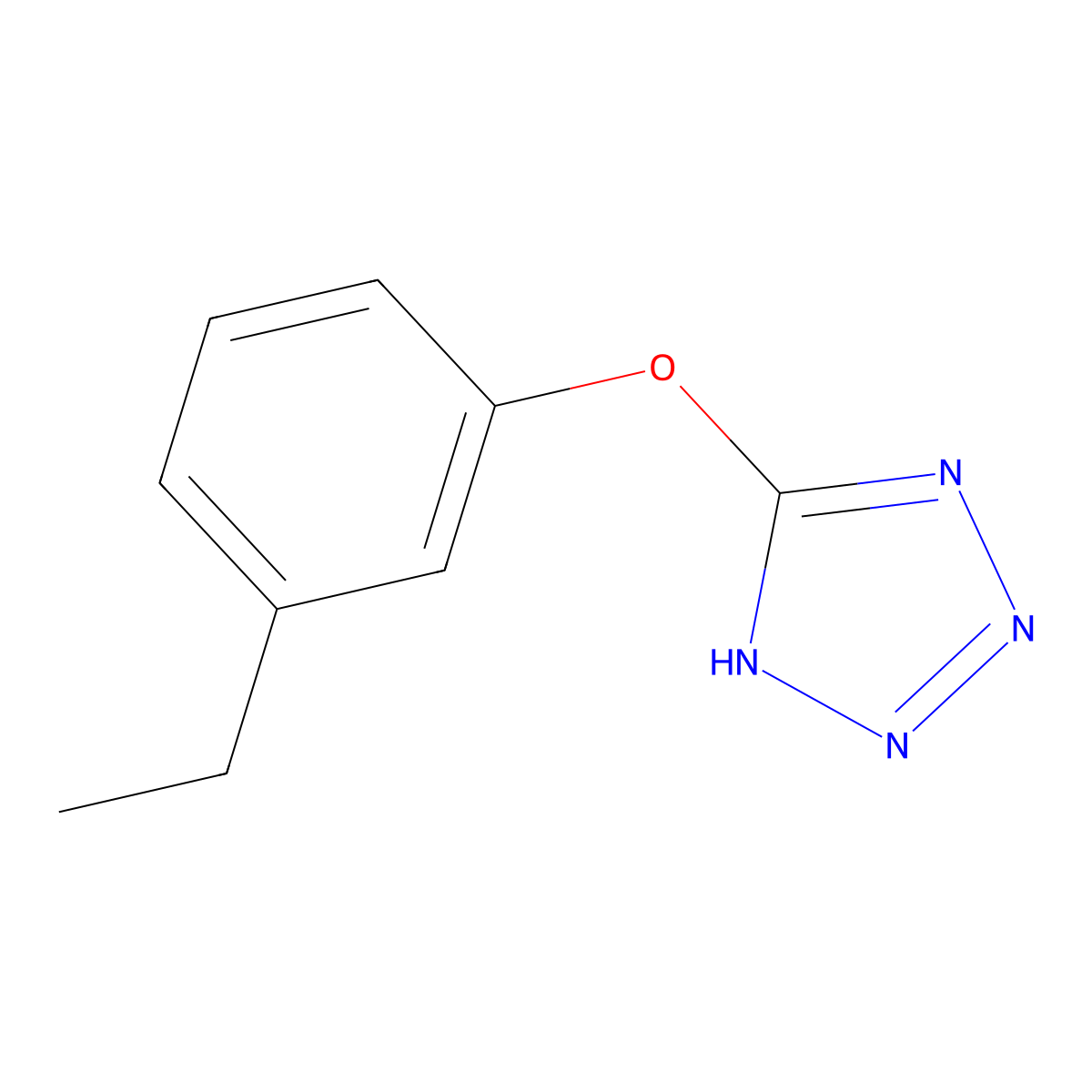 3-ethylphenyl 1H-1,2,3,4-tetraazol-5-yl ether molecular structure, CAS 150436-25-2