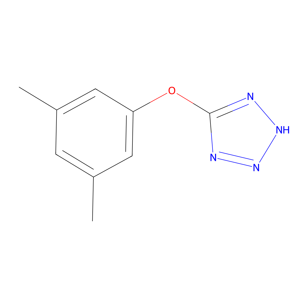 5-(3,5-dimethylphenoxy)-1H-1,2,3,4-tetraazole molecular structure, CAS 150436-27-4