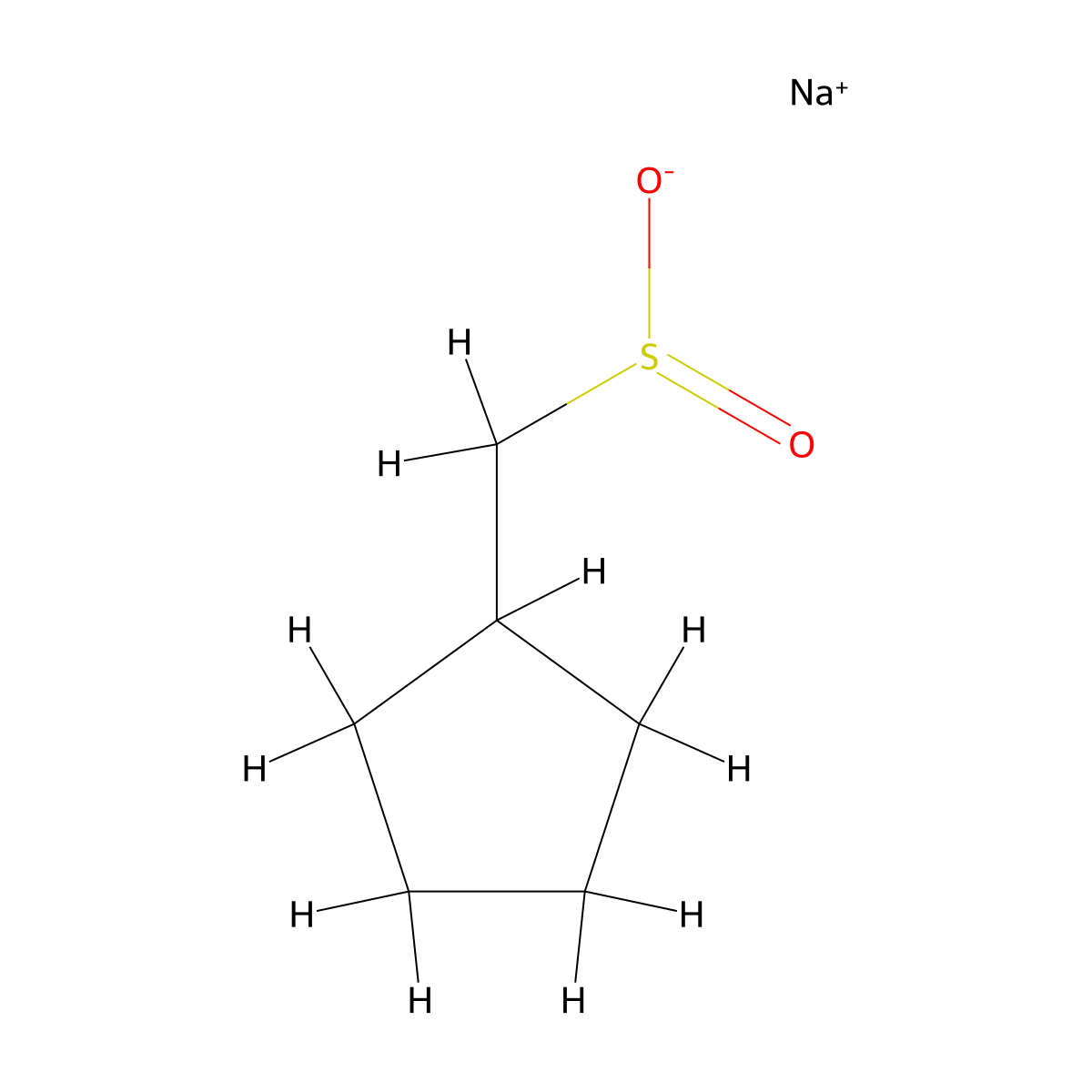 Sodium cyclopentylmethanesulfinate molecular structure, CAS 1504364-90-2