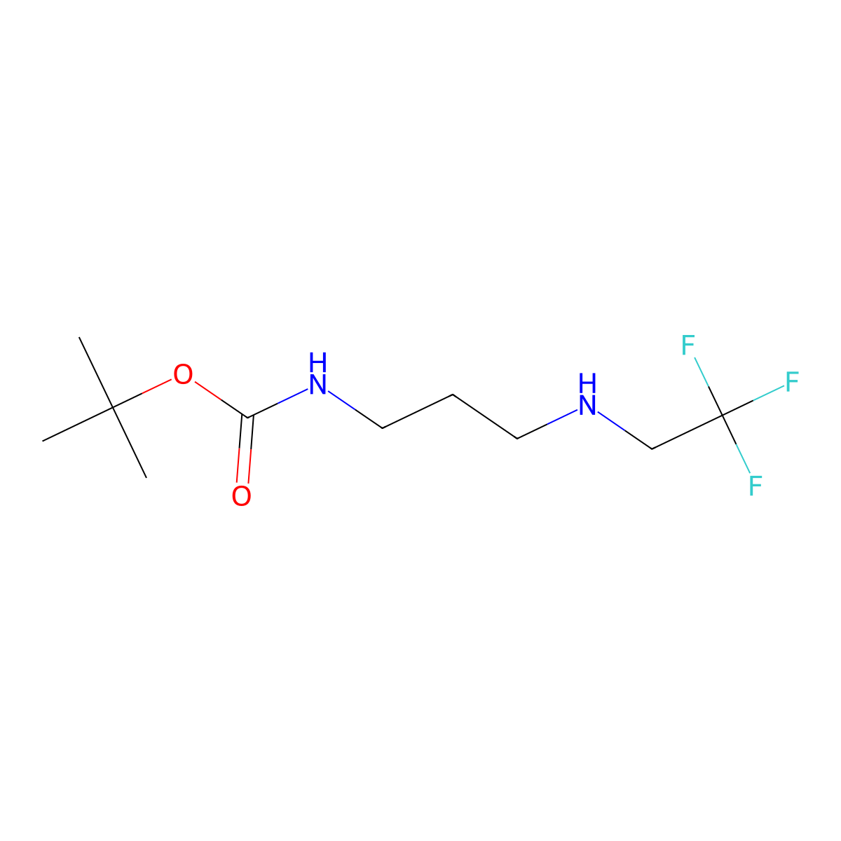 tert-butyl N-{3-[(2,2,2-trifluoroethyl)amino]propyl}carbamate molecular structure, CAS 1504371-08-7