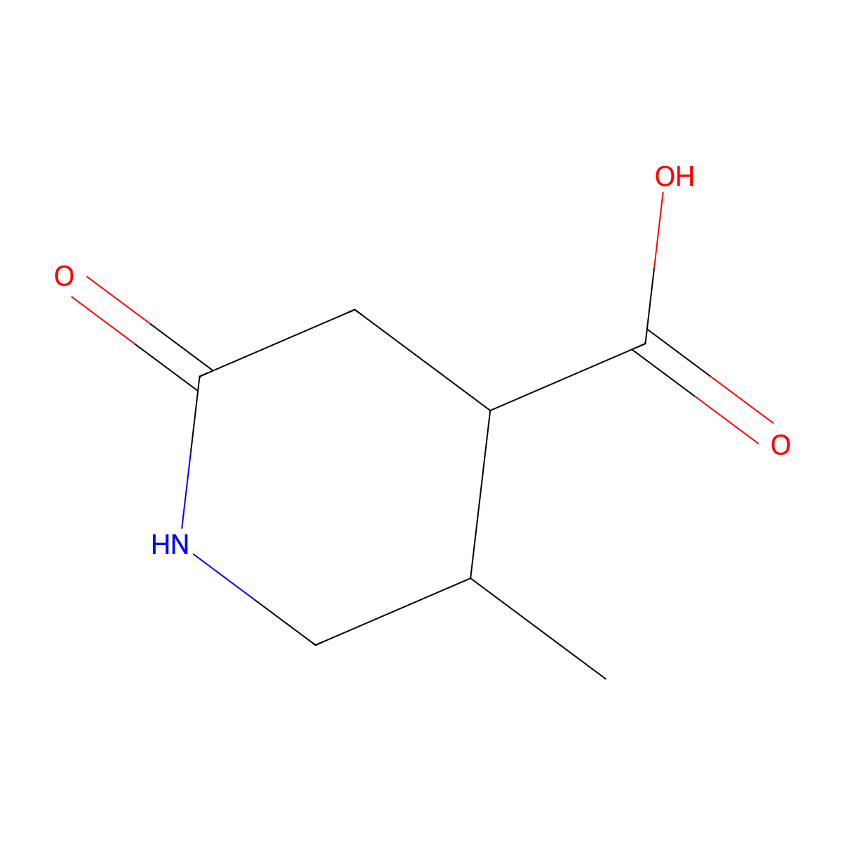 5-Methyl-2-oxopiperidine-4-carboxylic acid molecular structure, CAS 1504383-02-1