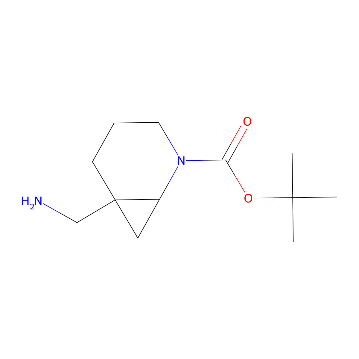Tert-butyl 6-(aminomethyl)-2-azabicyclo[4.1.0]heptane-2-carboxylate molecular structure, CAS 1504412-80-9