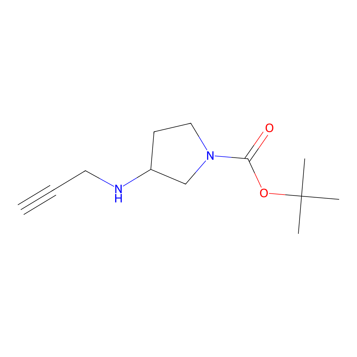 Tert-butyl 3-[(prop-2-yn-1-yl)amino]pyrrolidine-1-carboxylate molecular structure, CAS 1504422-31-4