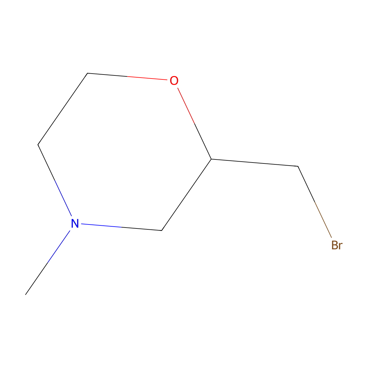 2-(Bromomethyl)-4-methylmorpholine molecular structure, CAS 1504425-39-1