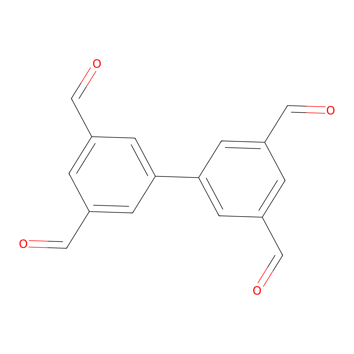 [1,1'-Biphenyl]-3,3',5,5'-tetracarbaldehyde molecular structure, CAS 150443-85-9