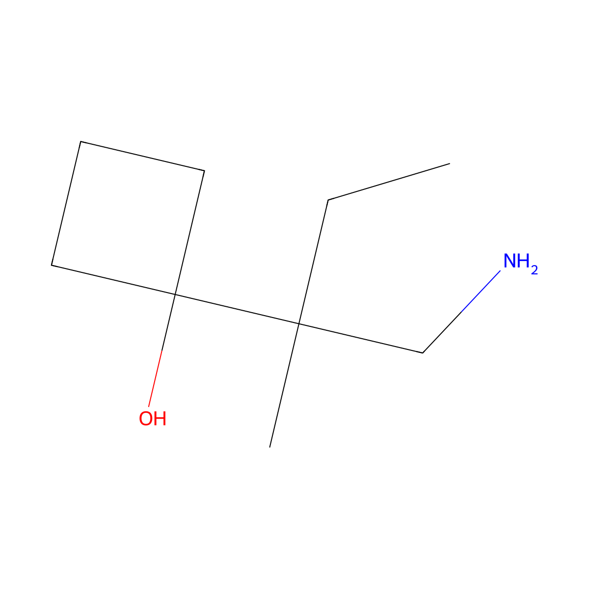 1-(1-Amino-2-methylbutan-2-yl)cyclobutan-1-ol molecular structure, CAS 1504439-76-2