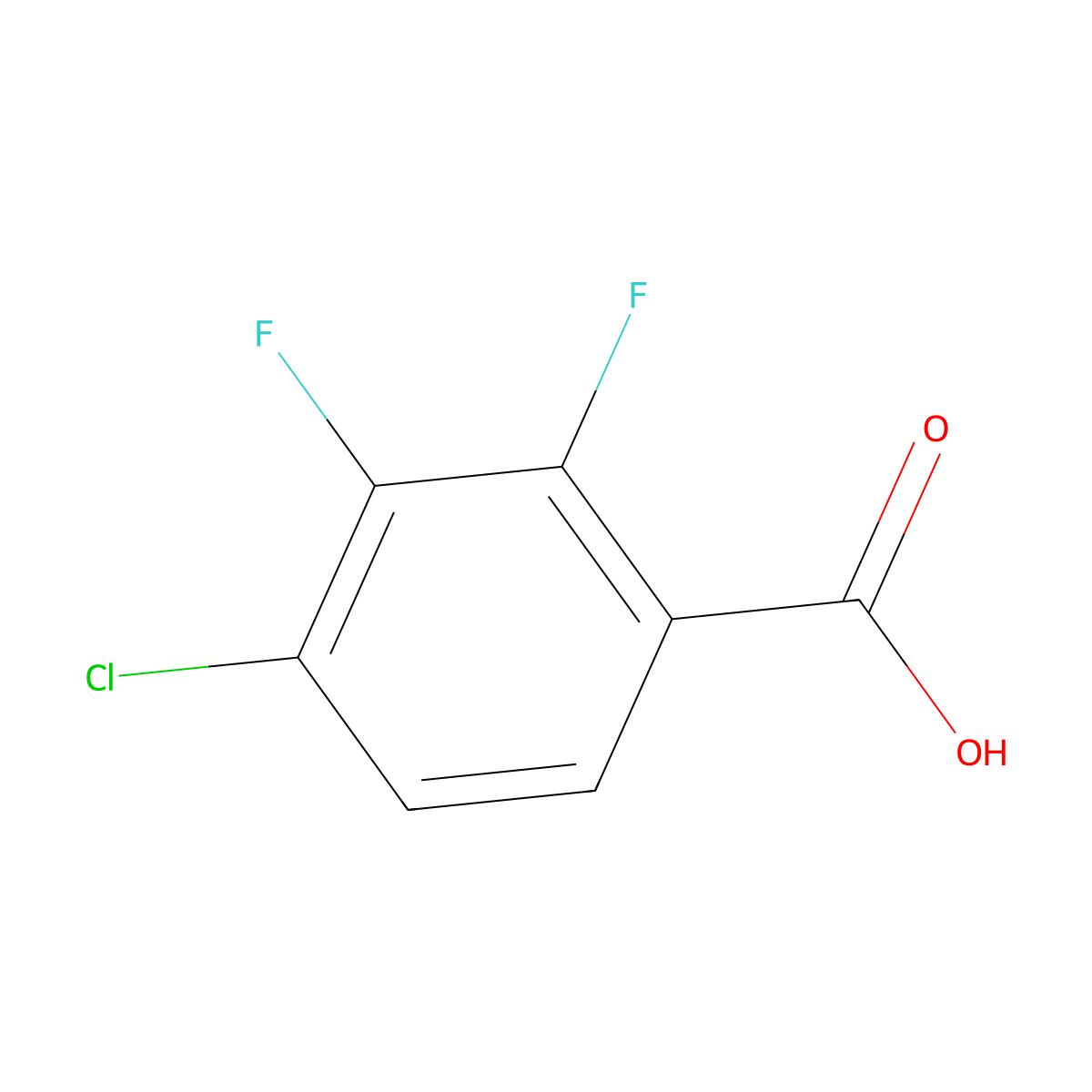 4-Chloro-2,3-difluorobenzoic acid molecular structure, CAS 150444-94-3