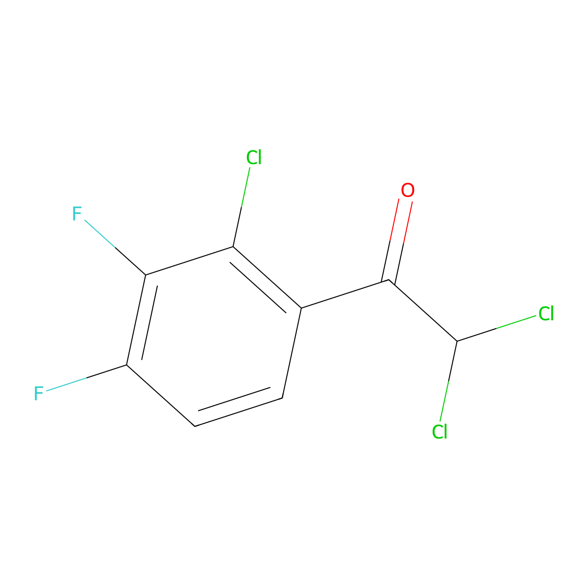 2,2-Dichloro-1-(2-chloro-3,4-difluorophenyl)ethanone molecular structure, CAS 150444-96-5