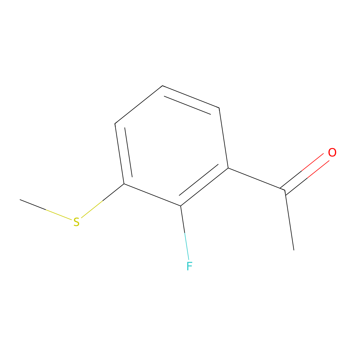 1-(2-Fluoro-3-(methylthio)phenyl)ethanone molecular structure, CAS 1504447-19-1