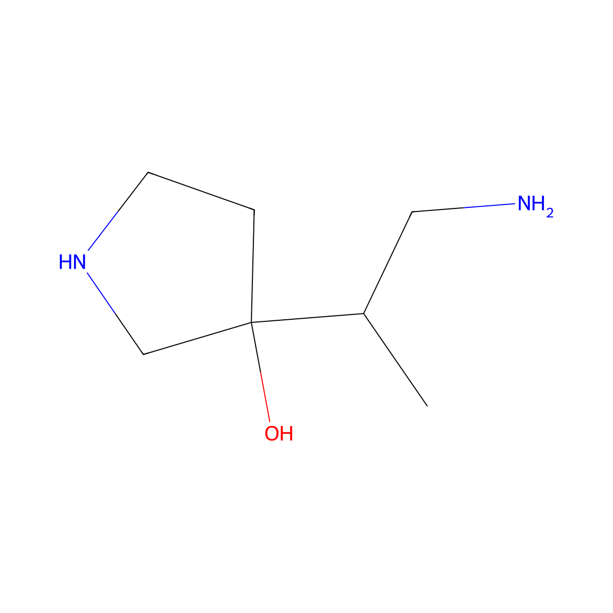 3-(1-Aminopropan-2-yl)pyrrolidin-3-ol molecular structure, CAS 1504455-43-9