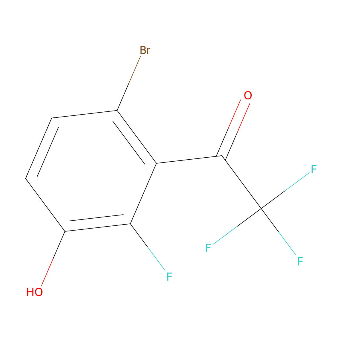 1-(6-Bromo-2-fluoro-3-hydroxyphenyl)-2,2,2-trifluoroethanone molecular structure, CAS 1504465-60-4