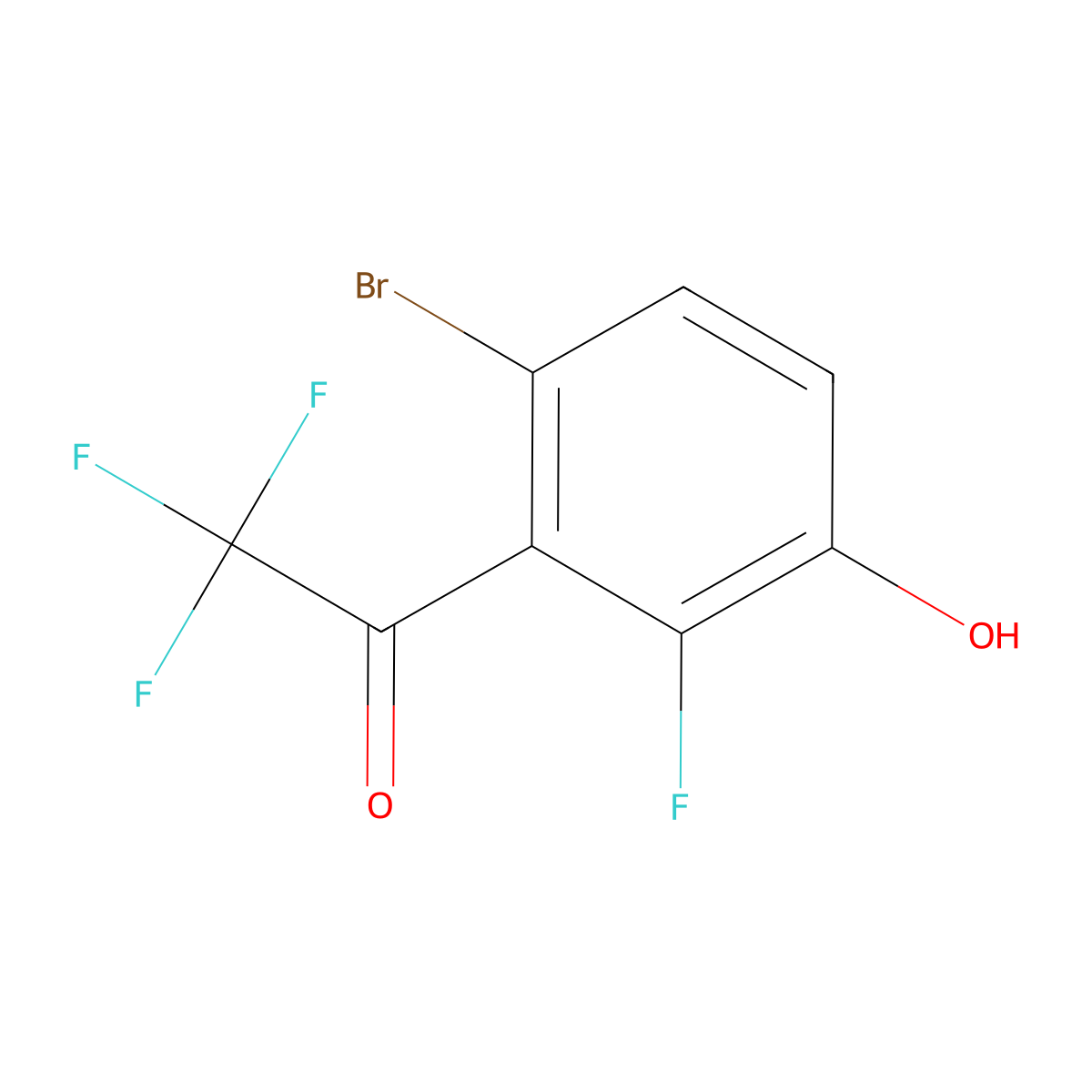 1-(6-Bromo-2-fluoro-3-hydroxyphenyl)-2,2,2-trifluoroethanone molecular structure, CAS 1504465-60-4