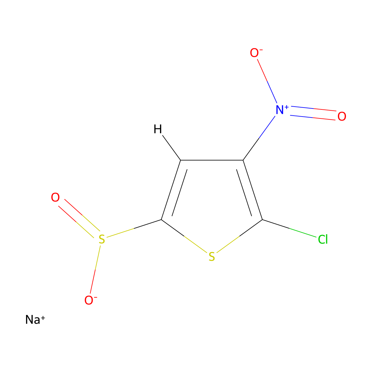 Sodium 5-chloro-4-nitrothiophene-2-sulfinate molecular structure, CAS 1504466-92-5