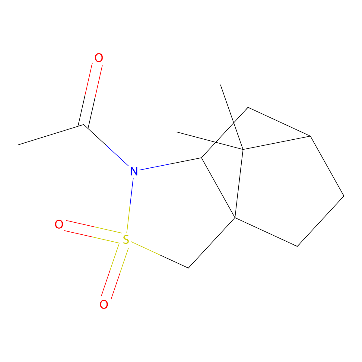 1-((3aR,6S,7aS)-8,8-Dimethyl-2,2-dioxidohexahydro-1H-3a,6-methanobenzo[c]isothiazol-1-yl)ethanone molecular structure, CAS 150448-66-1