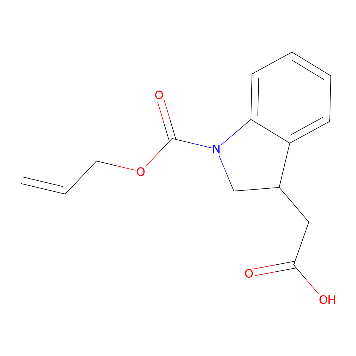 2-{1-[(prop-2-en-1-yloxy)carbonyl]-2,3-dihydro-1H-indol-3-yl}acetic acid molecular structure, CAS 1504485-31-7