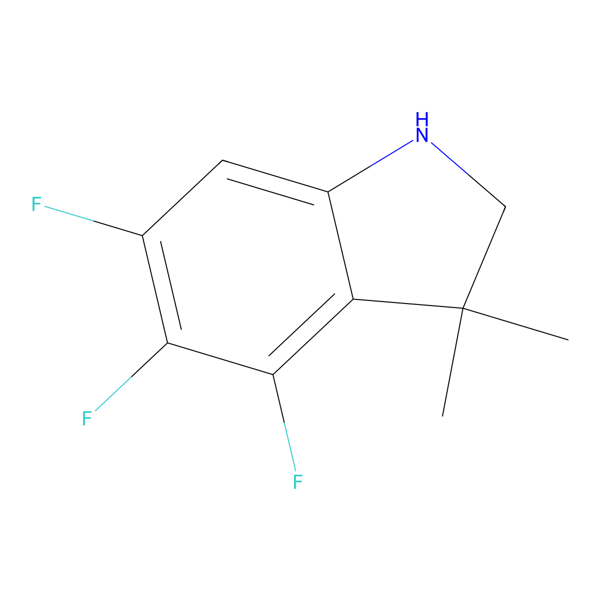 4,5,6-Trifluoro-3,3-dimethyl-2,3-dihydro-1H-indole molecular structure, CAS 1504485-71-5