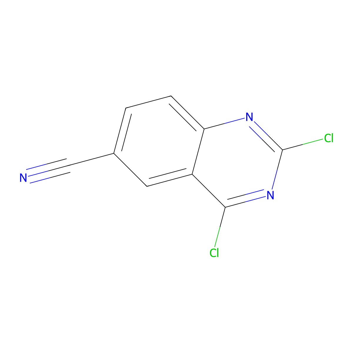 2,4-Dichloroquinazoline-6-carbonitrile molecular structure, CAS 150449-98-2