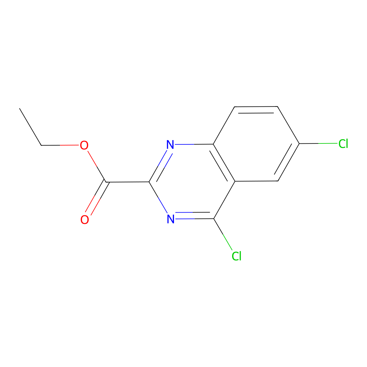 Ethyl 4,6-dichloroquinazoline-2-carboxylate molecular structure, CAS 150449-99-3
