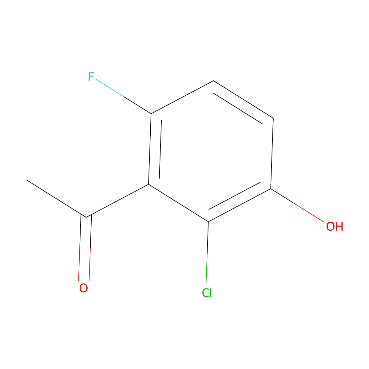 1-(2-Chloro-6-fluoro-3-hydroxyphenyl)ethanone molecular structure, CAS 1504498-59-2