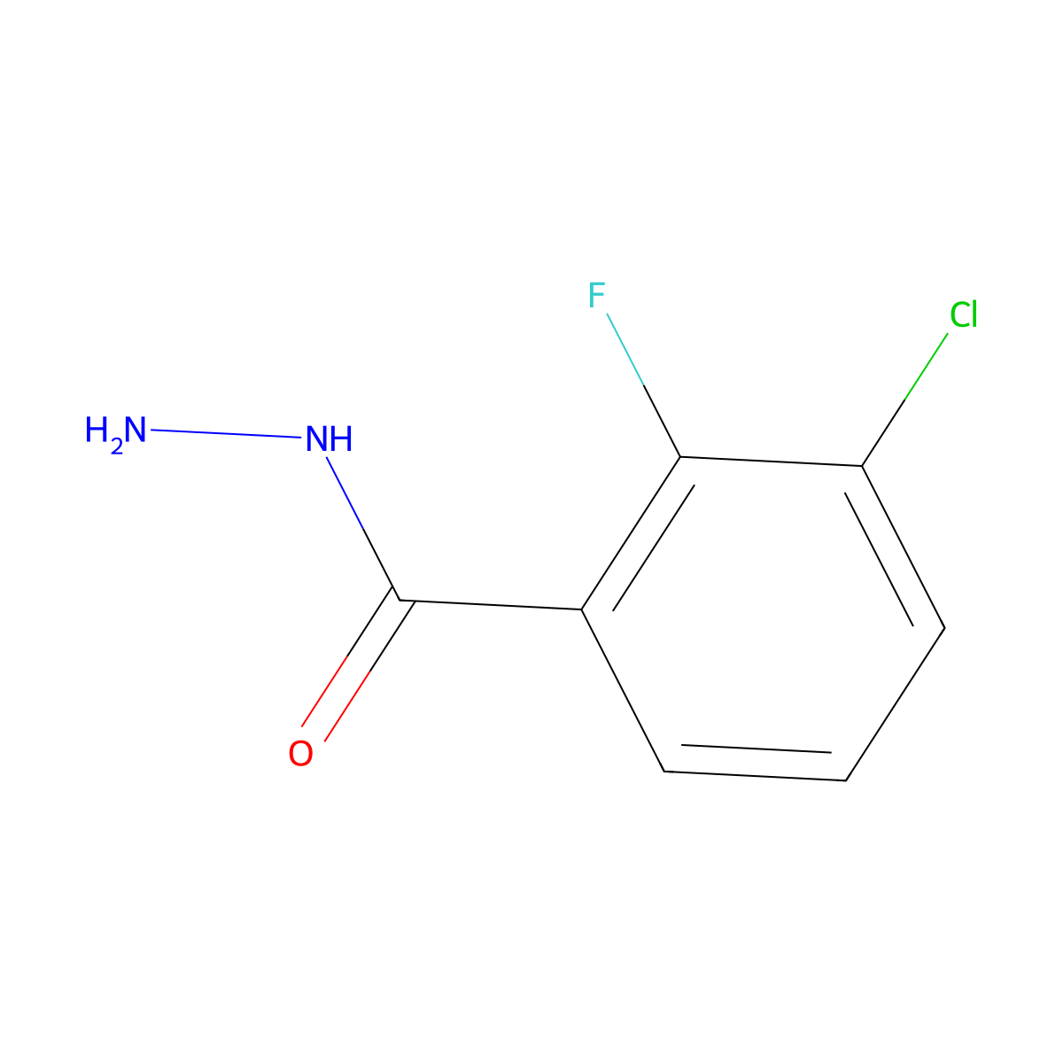 3-Chloro-2-fluorobenzohydrazide molecular structure, CAS 1504513-20-5