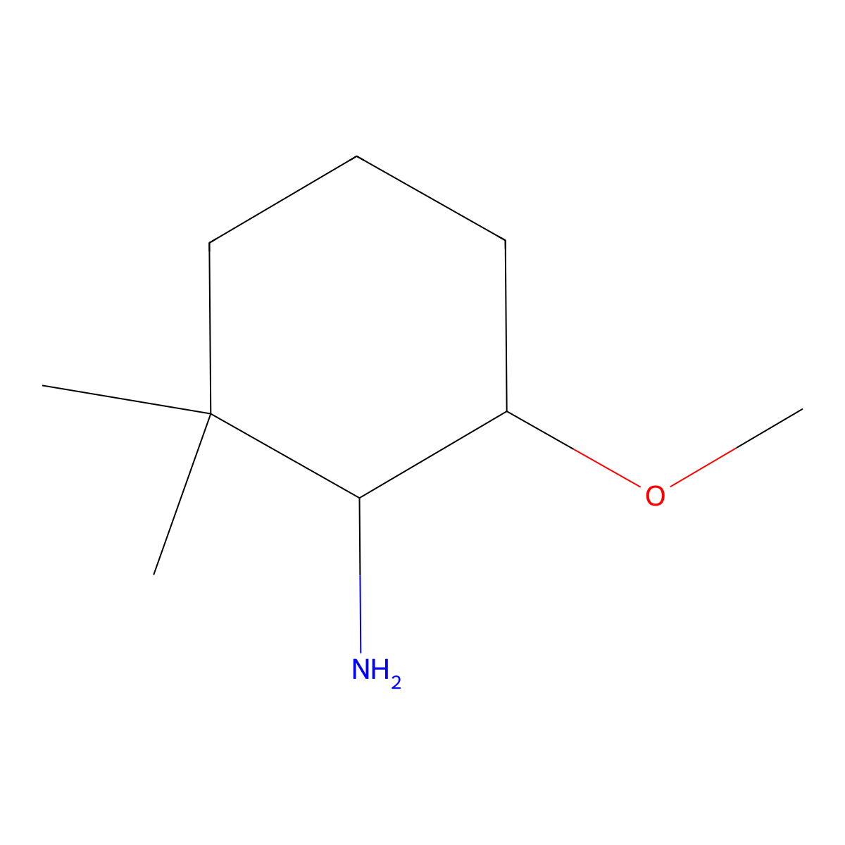 6-Methoxy-2,2-dimethylcyclohexan-1-amine molecular structure, CAS 1504527-64-3