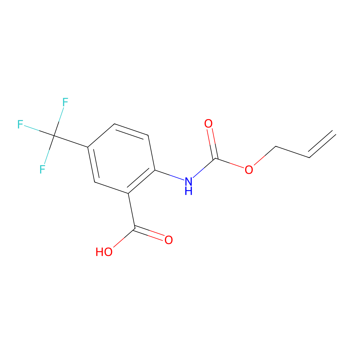 2-{[(Prop-2-en-1-yloxy)carbonyl]amino}-5-(trifluoromethyl)benzoic acid molecular structure, CAS 1504533-10-1