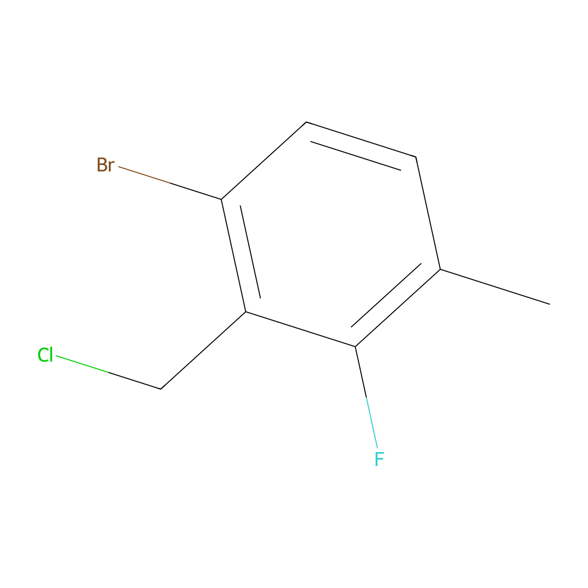 1-Bromo-2-(chloromethyl)-3-fluoro-4-methylbenzene molecular structure, CAS 1504544-97-1