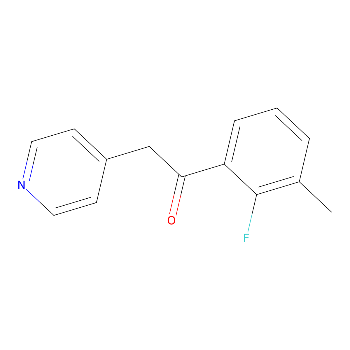 1-(2-Fluoro-3-methylphenyl)-2-(pyridin-4-yl)ethan-1-one molecular structure, CAS 1504551-75-0