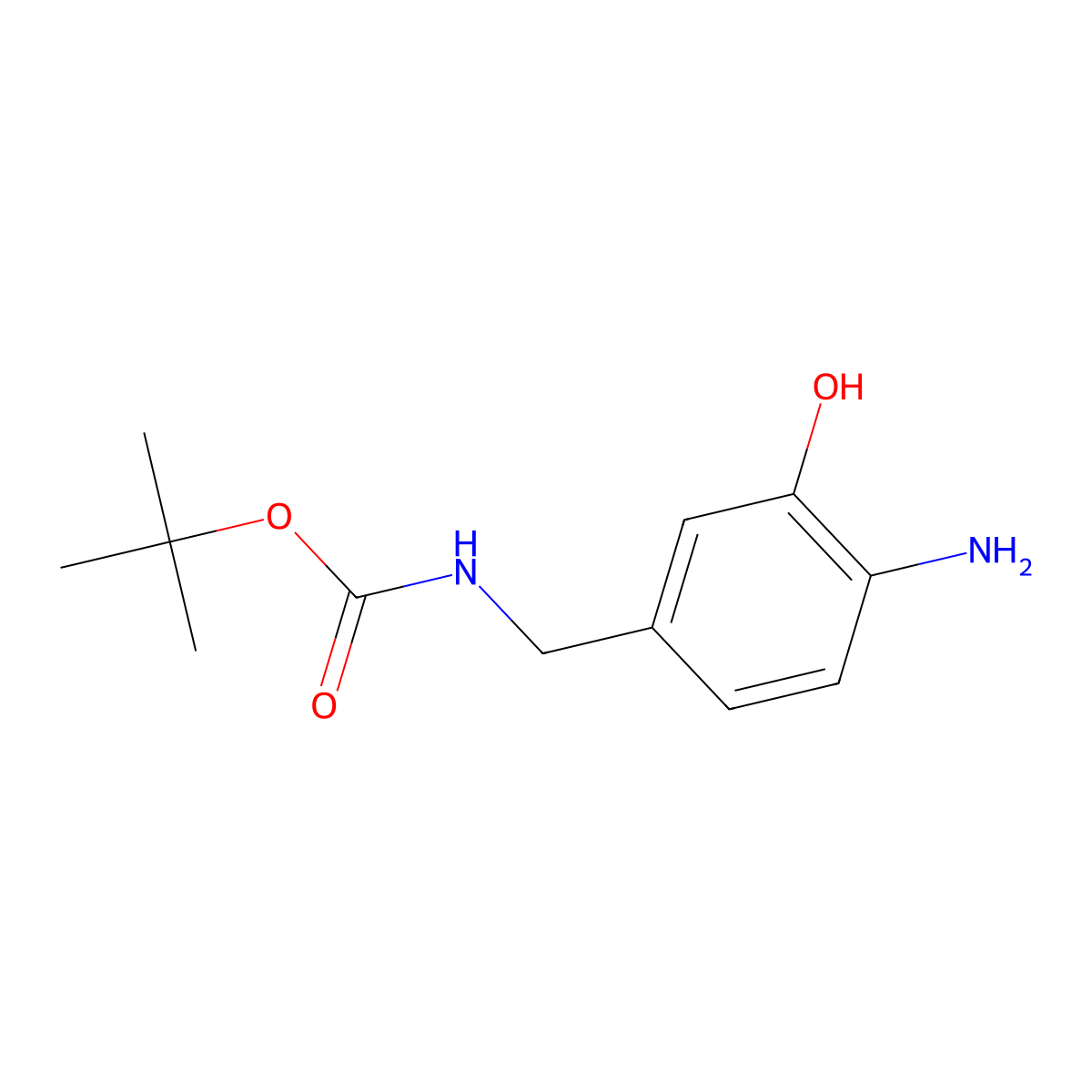 tert-butyl N-[(4-amino-3-hydroxyphenyl)methyl]carbamate molecular structure, CAS 1504557-58-7