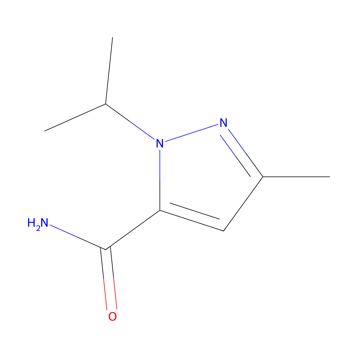 1H-Pyrazole-5-carboxamide, 3-methyl-1-(1-methylethyl)- molecular structure, CAS 1504560-71-7