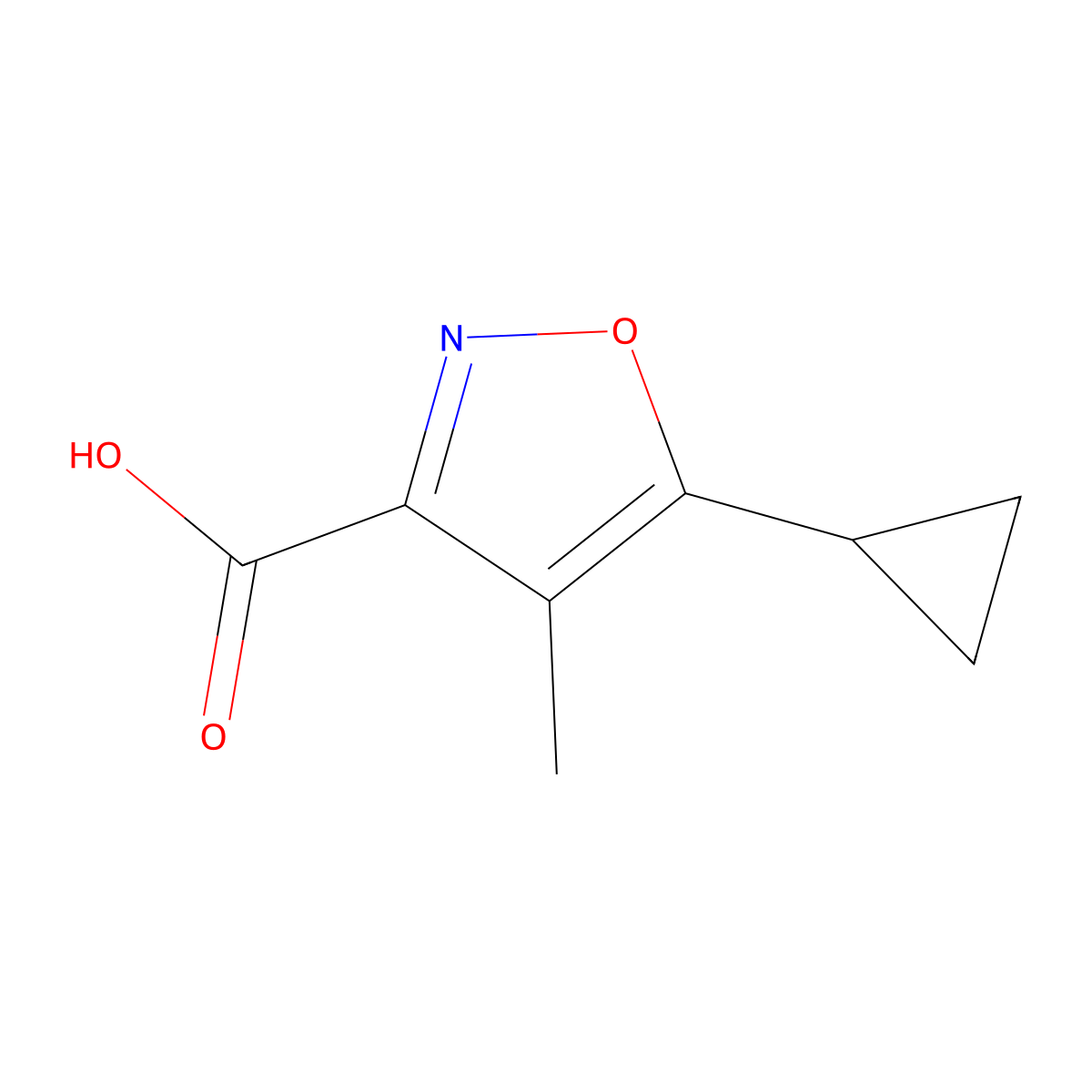 5-Cyclopropyl-4-methyl-1,2-oxazole-3-carboxylic acid molecular structure, CAS 1504560-99-9