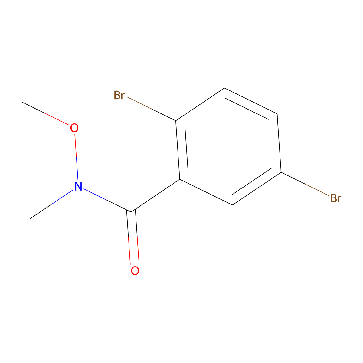 2,5-Dibromo-N-methoxy-N-methylbenzamide molecular structure, CAS 1504563-06-7