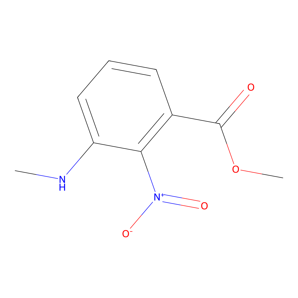 Methyl 3-(methylamino)-2-nitrobenzoate molecular structure, CAS 1504570-51-7
