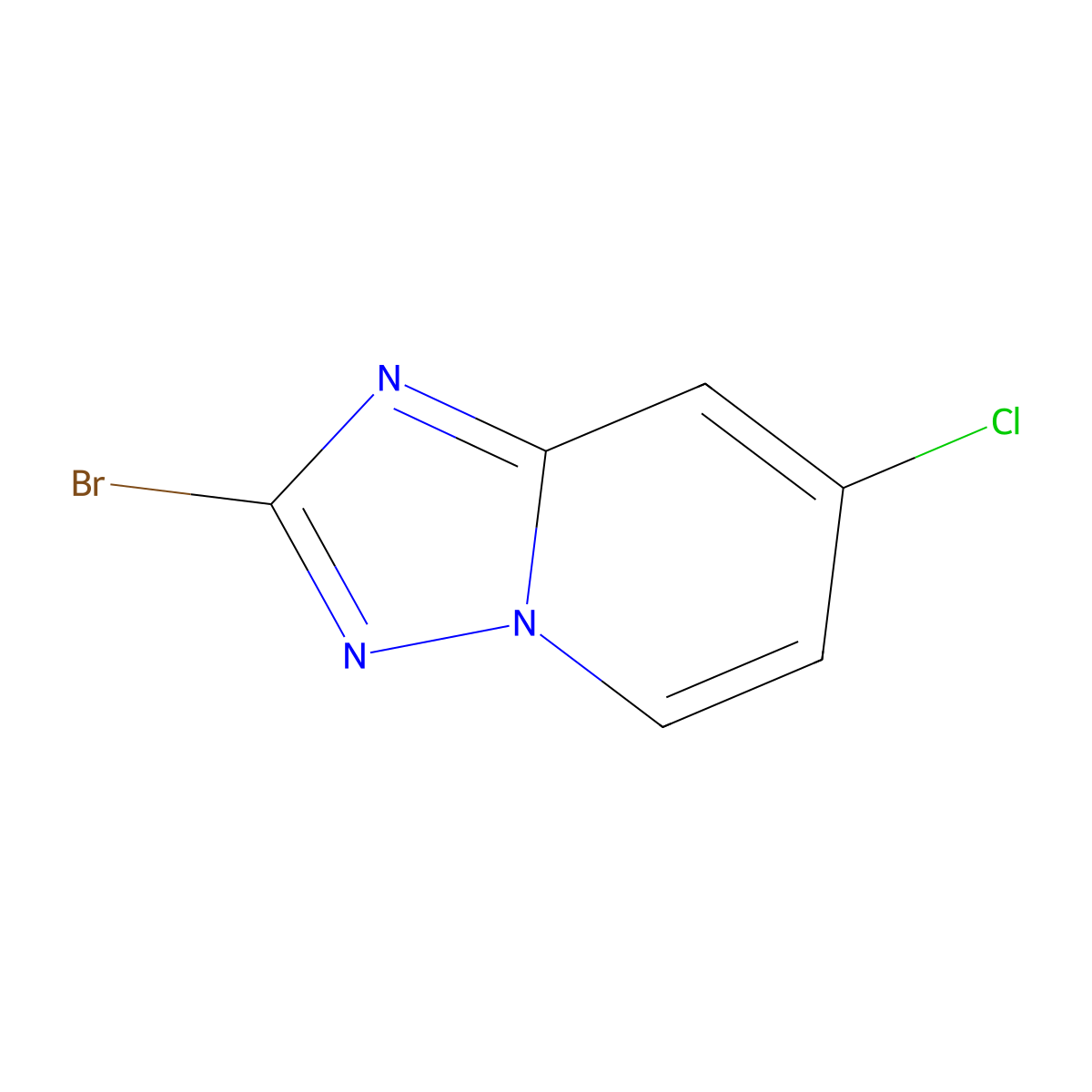 2-Bromo-7-chloro-(1,2,4)triazolo(1,5-a)pyridine molecular structure, CAS 1504581-11-6