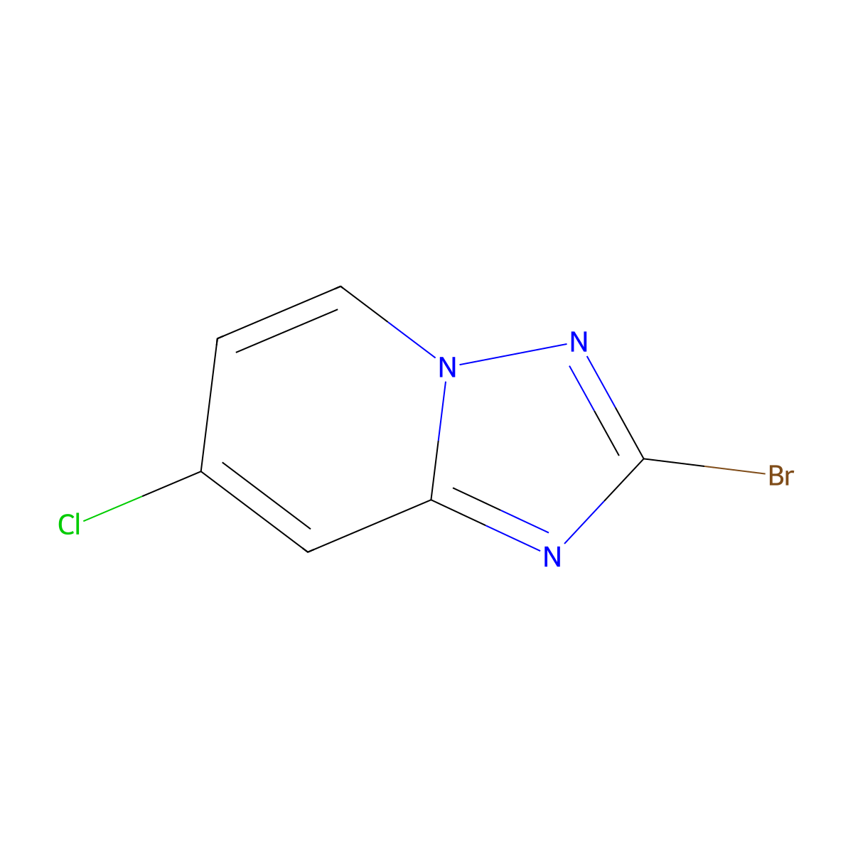 2-Bromo-7-chloro-(1,2,4)triazolo(1,5-a)pyridine molecular structure, CAS 1504581-11-6