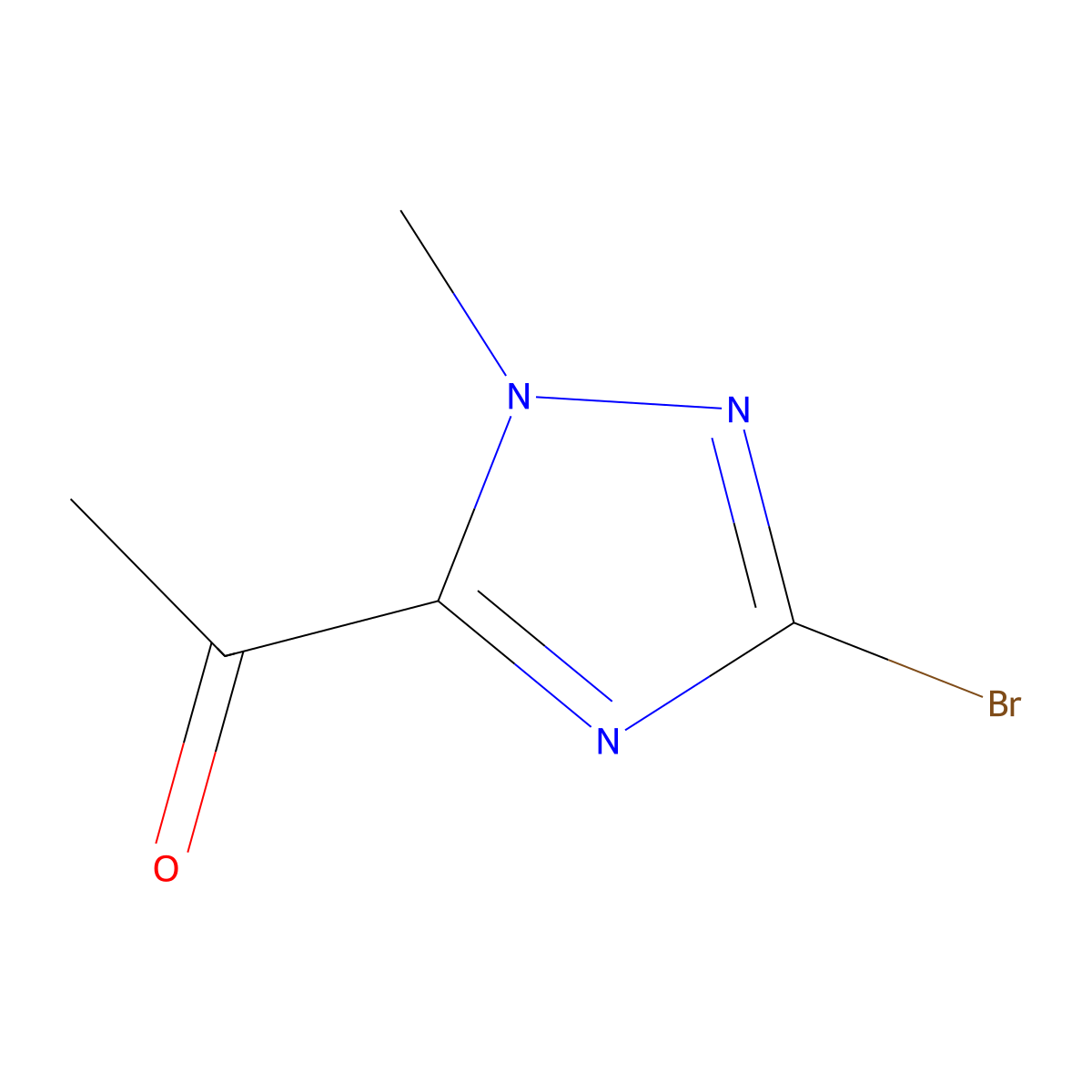 Ethanone, 1-(3-bromo-1-methyl-1H-1,2,4-triazol-5-yl)- molecular structure, CAS 1504582-38-0