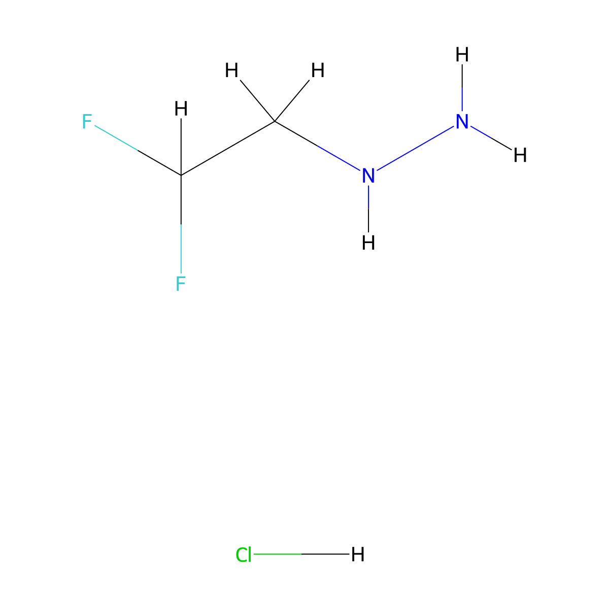(2,2-Difluoroethyl)hydrazine hydrochloride molecular structure, CAS 1504582-53-9