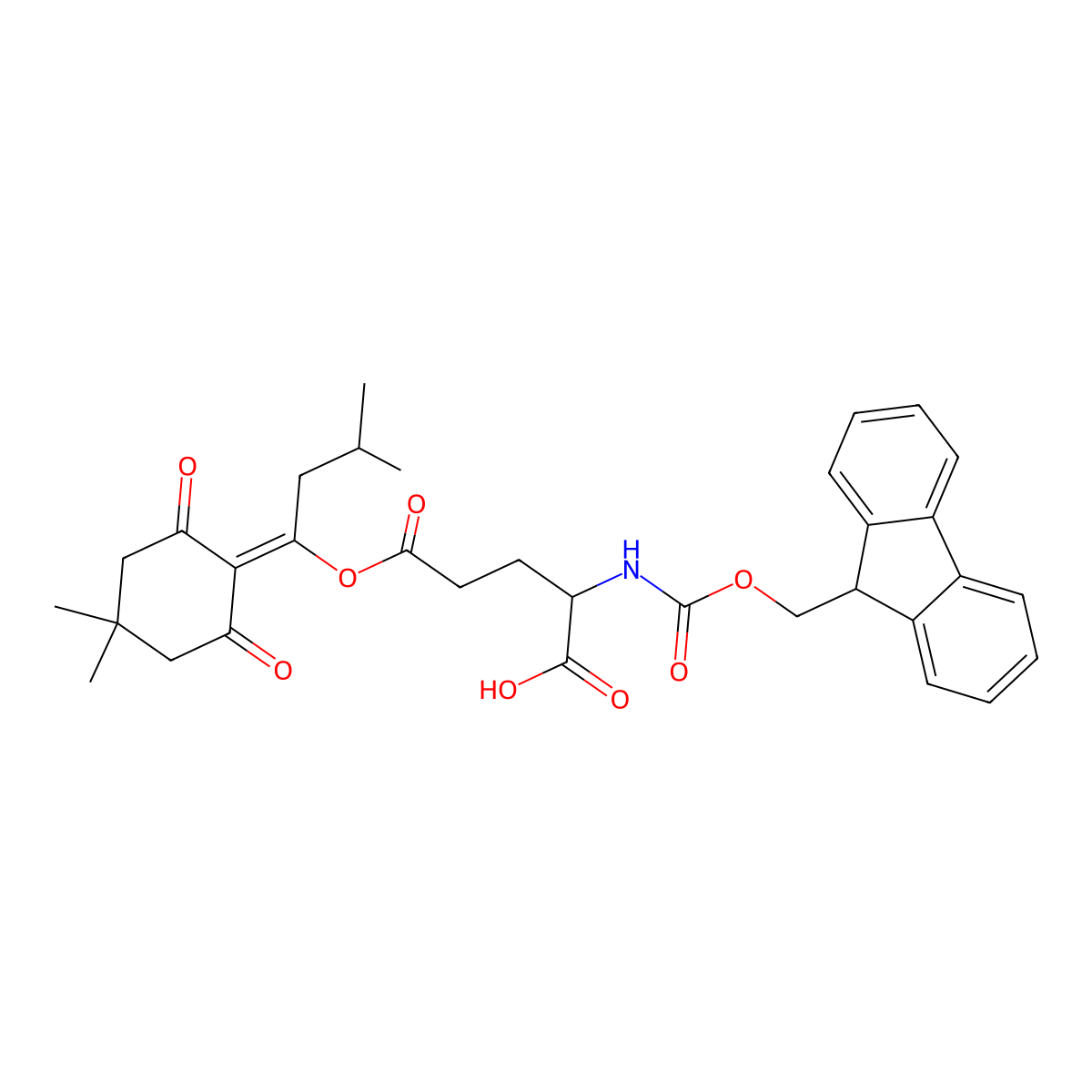 Fmoc-D-Glu(ODmab)-OH molecular structure, CAS 1504584-95-5