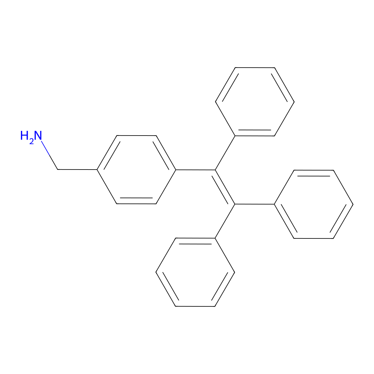 (4-(1,2,2-Triphenylvinyl)phenyl)methanamine molecular structure, CAS 1504585-16-3
