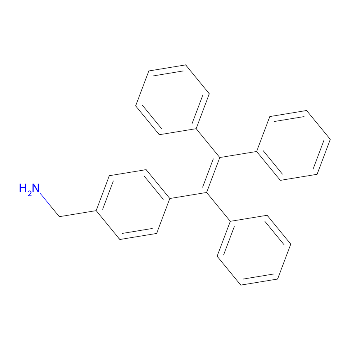 (4-(1,2,2-Triphenylvinyl)phenyl)methanamine molecular structure, CAS 1504585-16-3