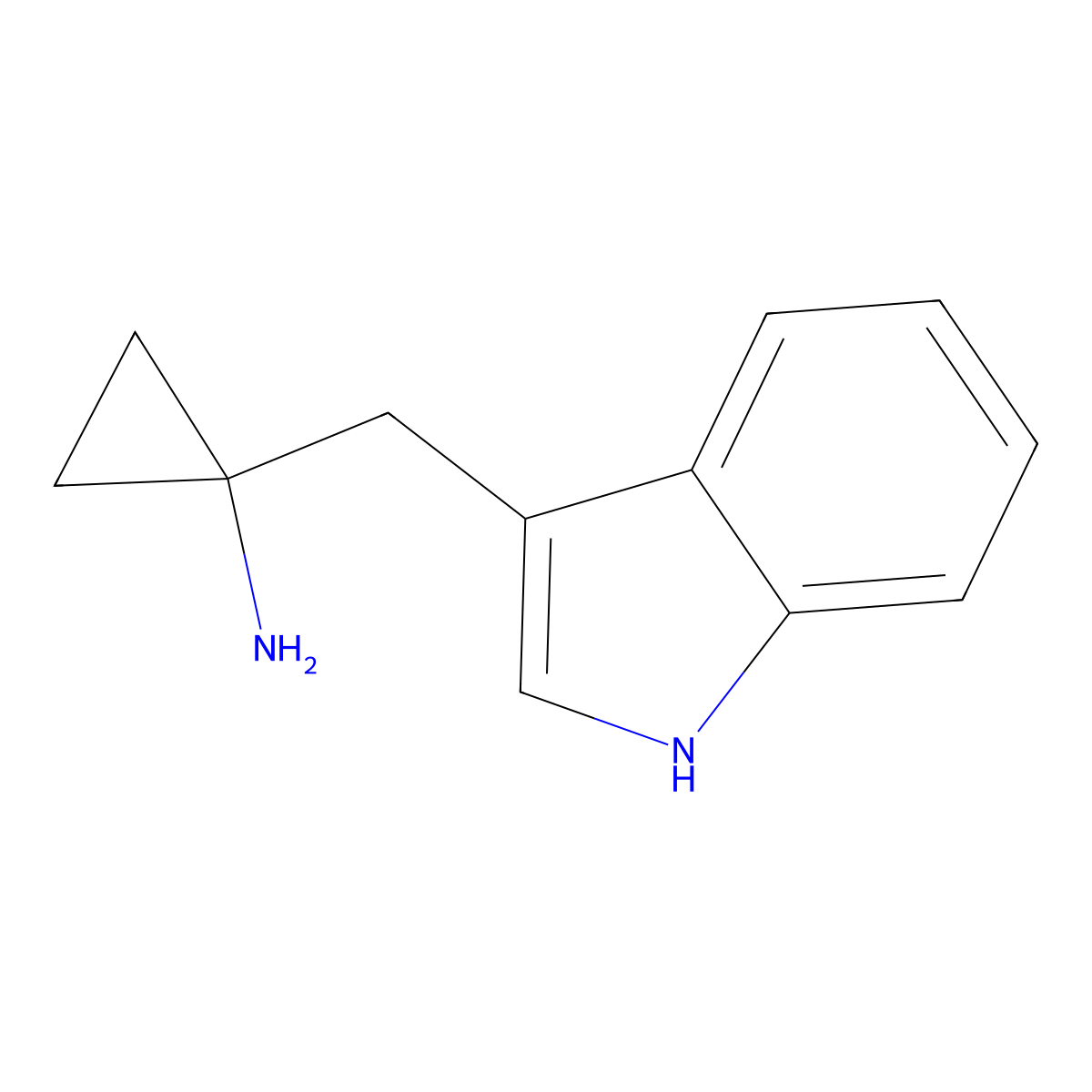1-((1H-indol-3-yl)methyl)cyclopropan-1-amine molecular structure, CAS 1504587-11-4