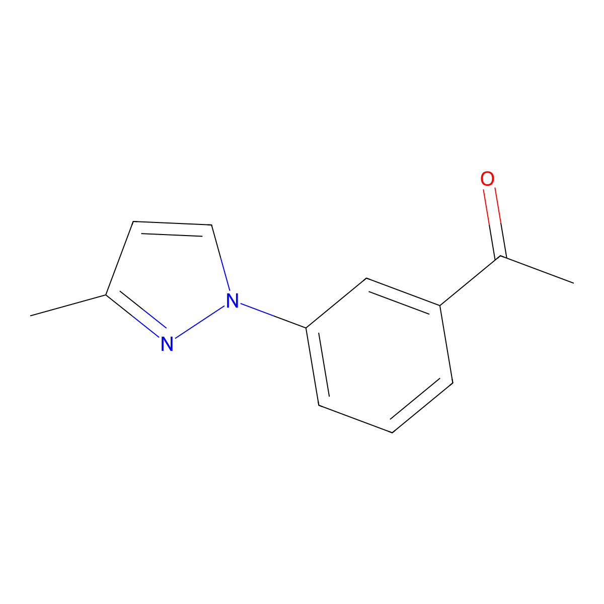 1-[3-(3-Methyl-1H-pyrazol-1-YL)phenyl]ethan-1-one molecular structure, CAS 1504587-25-0