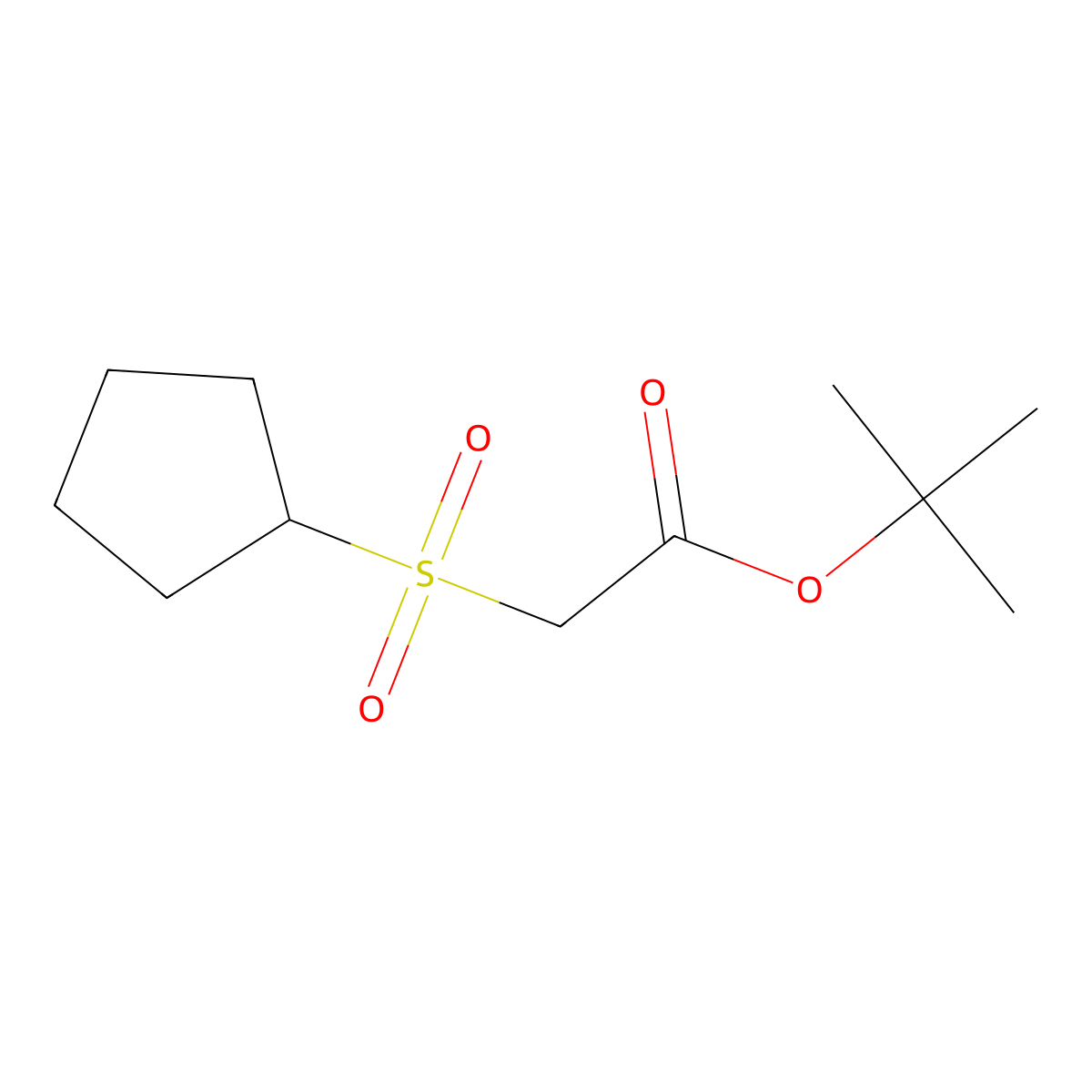 Tert-butyl 2-(cyclopentylsulfonyl)acetate molecular structure, CAS 1504589-15-4
